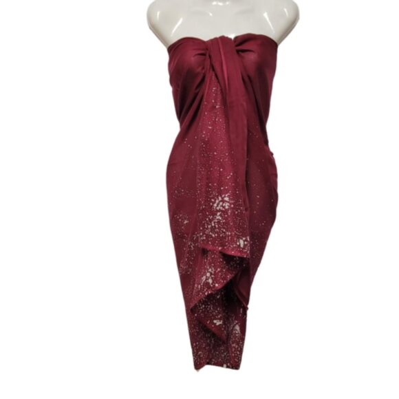 Cover Up Long Wrap, Halter or Strapless Wrap Dress Cotton Coverups - Picture 1 of 8